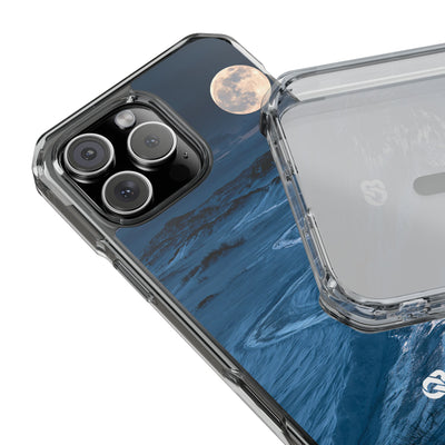 Arctic Moon Drift · Clear Impact Magnetic Phone Case for iPhone · Blue