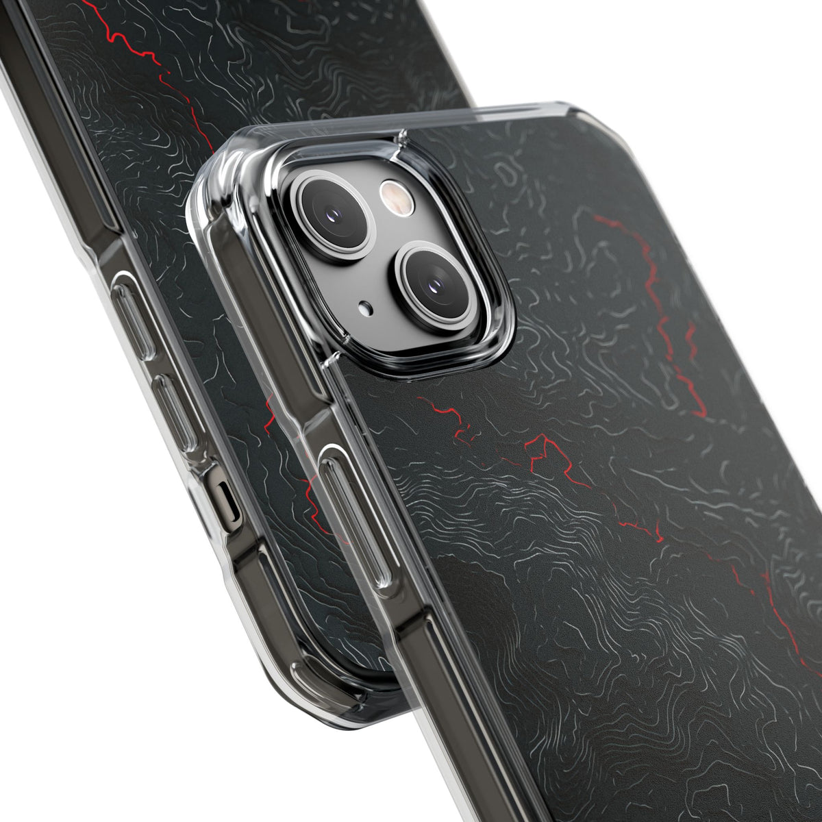 Crimson Rift · Clear Impact Magnetic Phone Case for iPhone ·  Black