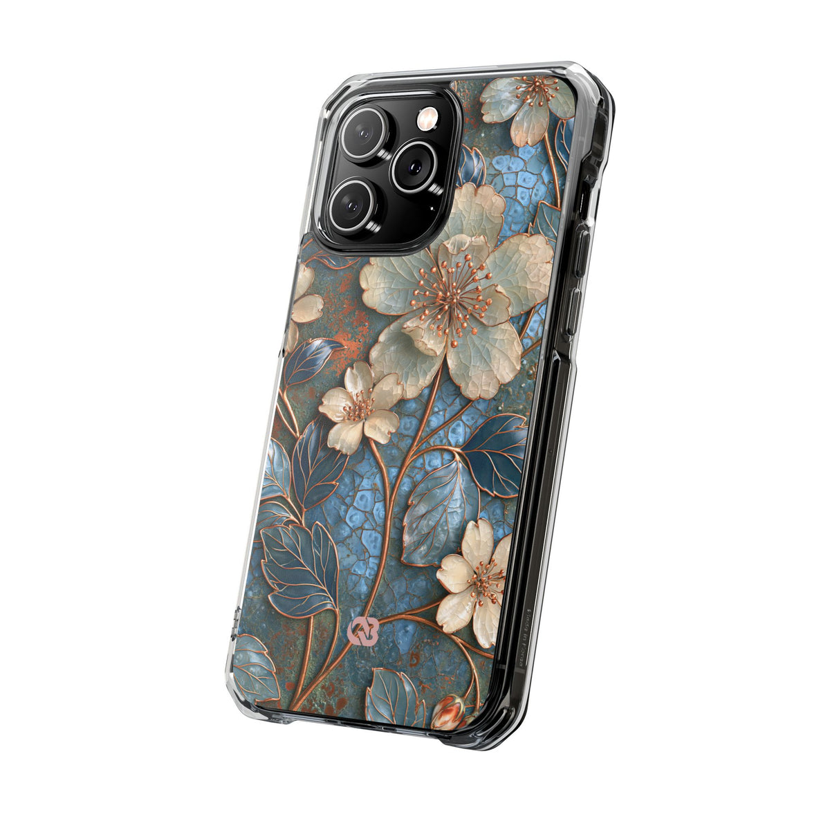 Gilded Blossom Reverie · Clear Impact Magnetic Phone Case for iPhone · Teal