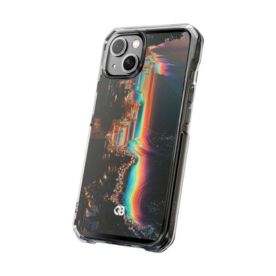 Prismatic Circuit · Clear Impact Magnetic Phone Case for iPhone · Black