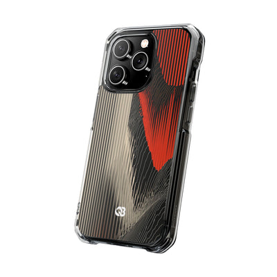 Red Impact MagSafe Phone Case for iPhone - Crimson Pulse Topo