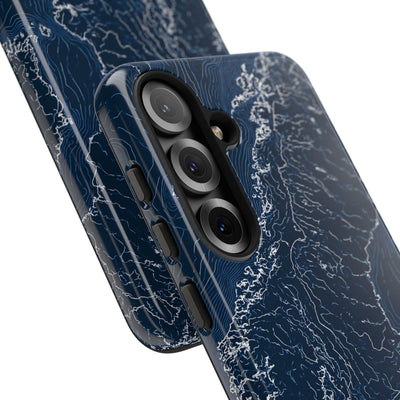 Nordic Contour Chart · Tough Phone Case for Samsung · Blue