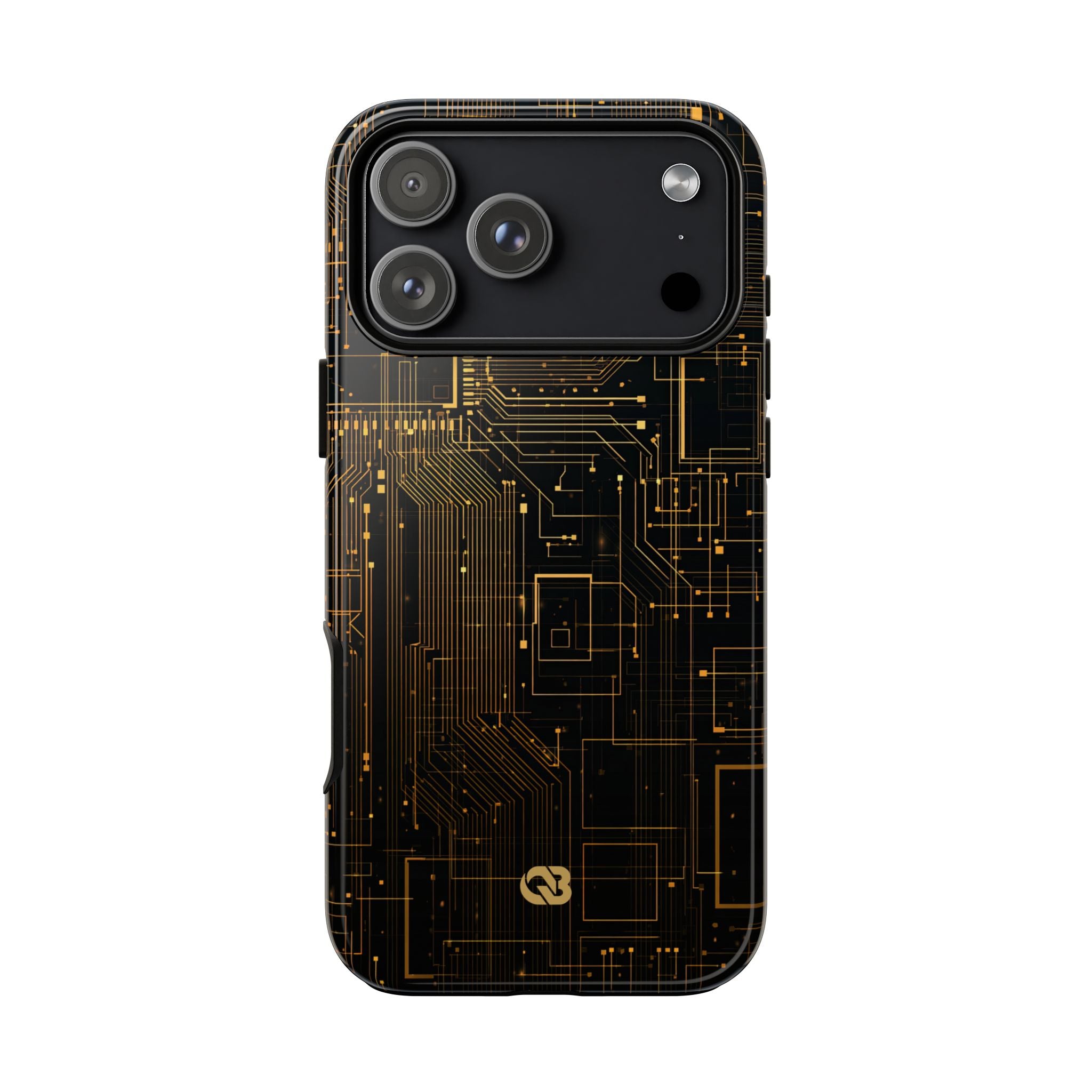Gold Tough Phone Case for iPhone - Amber Core Mainframe