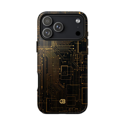 Gold Tough Phone Case for iPhone - Amber Core Mainframe