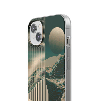 Green Lite Phone Case for iPhone - Lunar Moss Topography