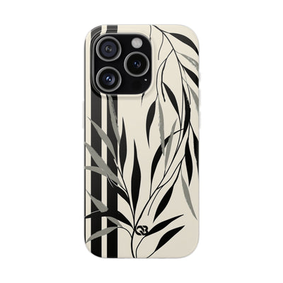 Beige Lite Phone Case for iPhone - Soot Leaf Sketch