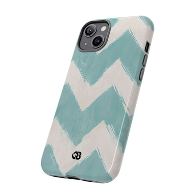Teal Painted Chevron · Tough Phone Case for iPhone
