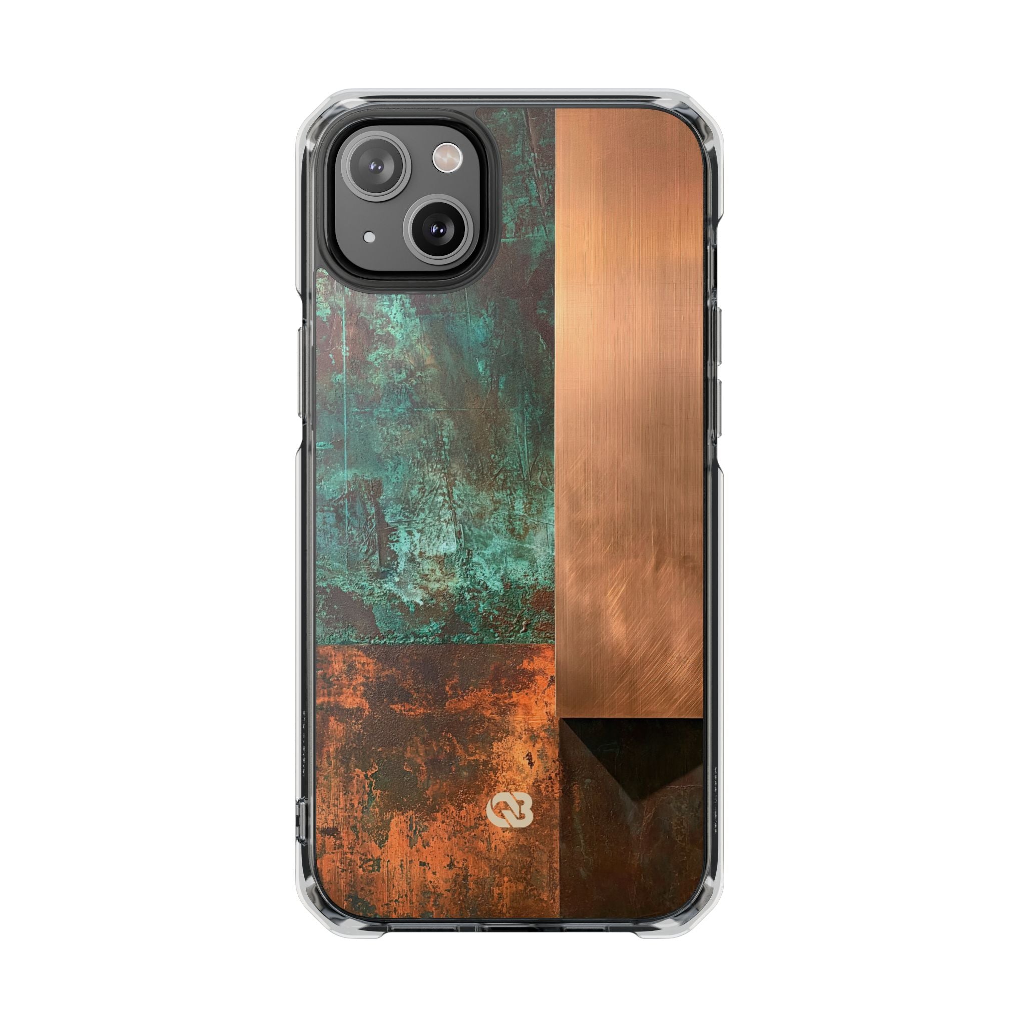 Teal Impact MagSafe Phone Case for iPhone - Verdigris Copper Slab