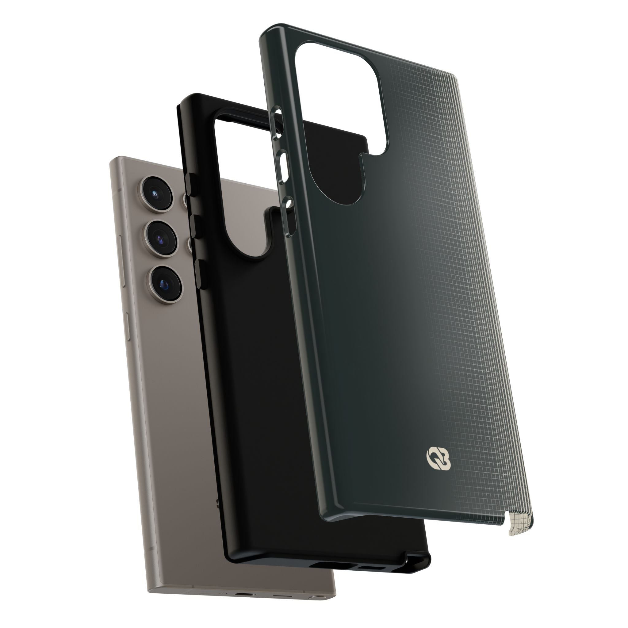 Grey Tough Phone Case for Samsung - Charcoal Tech Grid