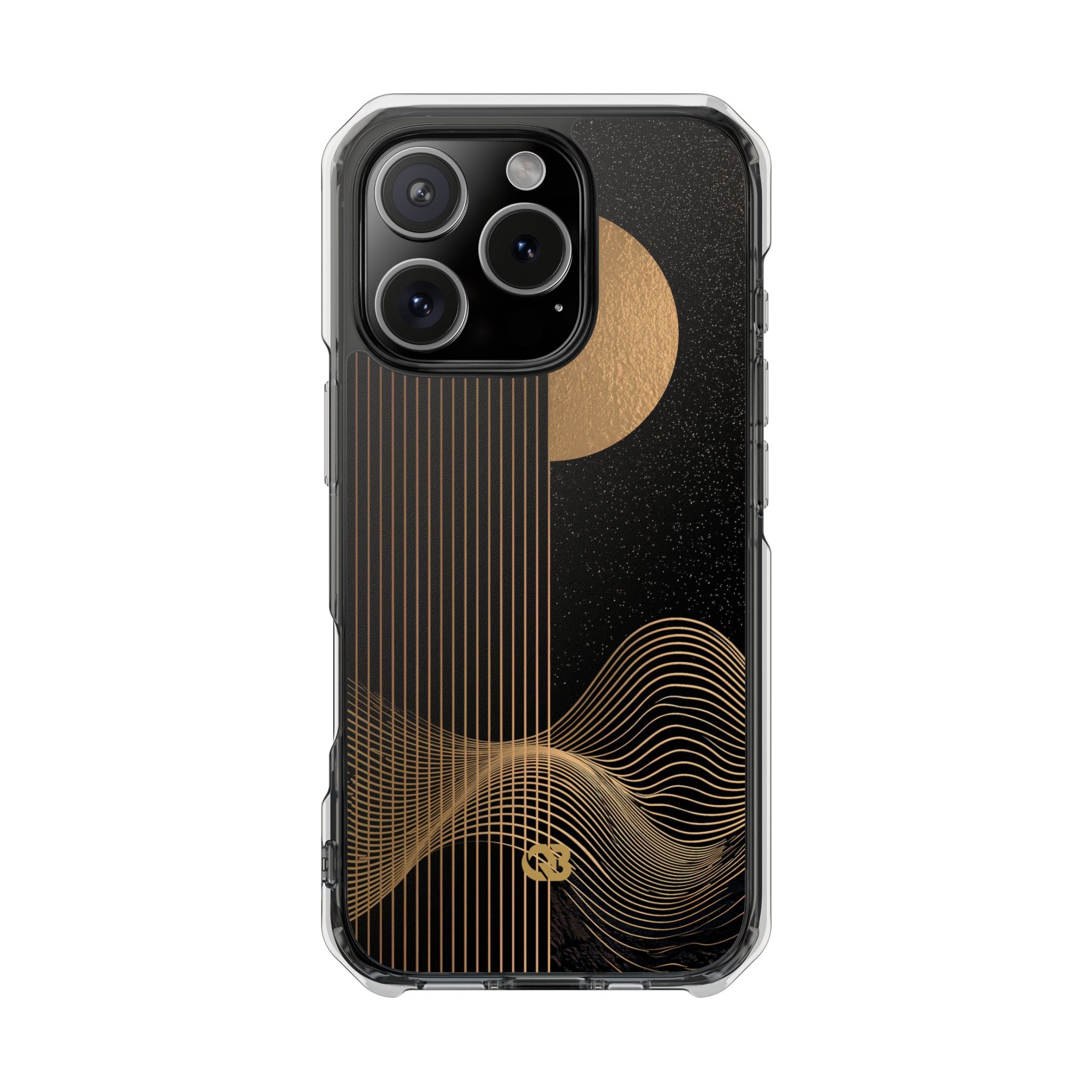 Gold Impact MagSafe Phone Case for iPhone - Gilded Obsidian Dunes