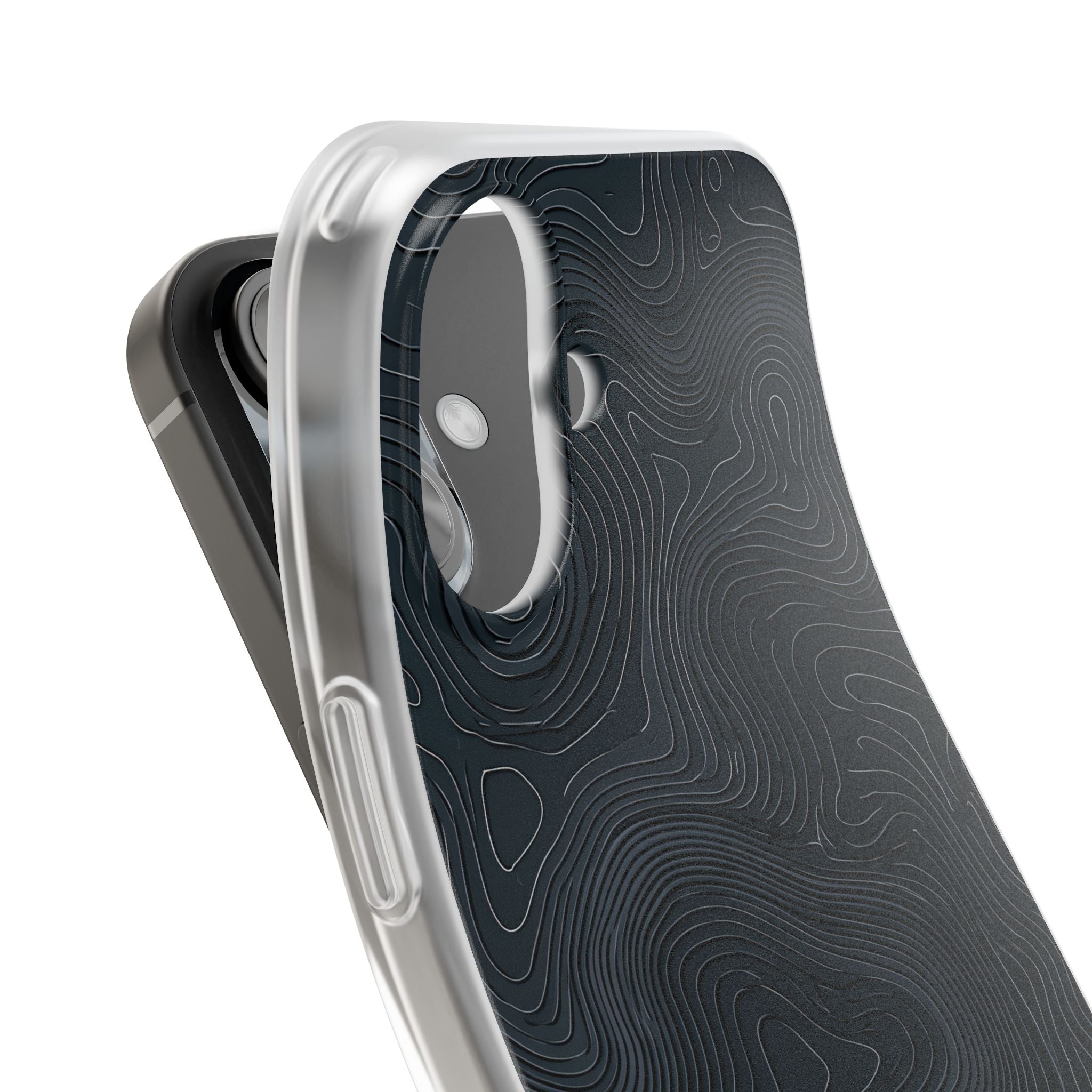 Black Lite Phone Case for iPhone - Obsidian Ridge Topo