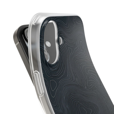 Black Lite Phone Case for iPhone - Obsidian Ridge Topo