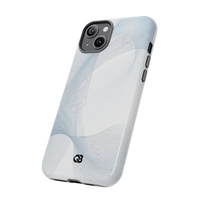 White Tough Phone Case for iPhone - Arctic Line Current