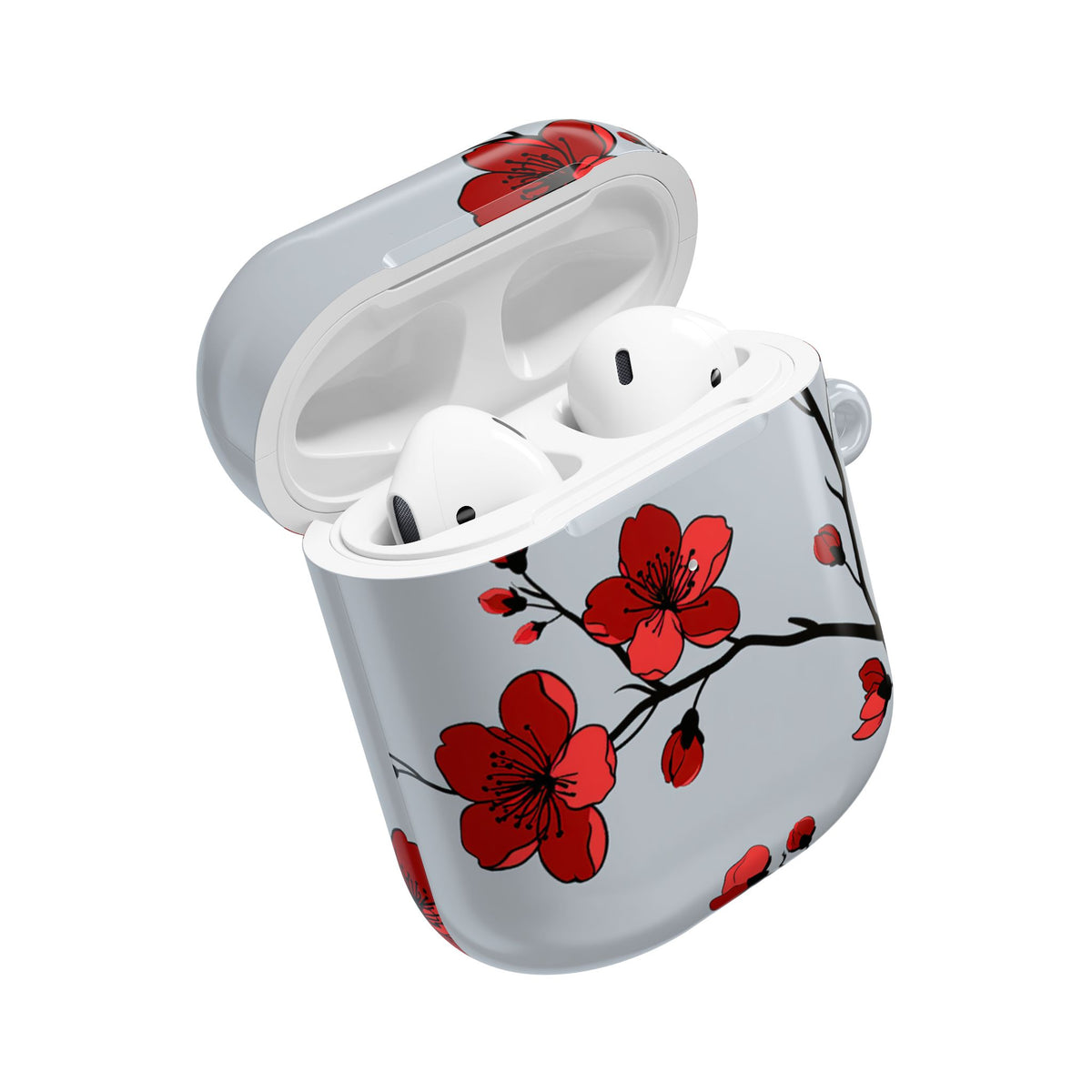 Scarlet Plum Blossom · Hard Case for AirPods & AirPods Pro · Red