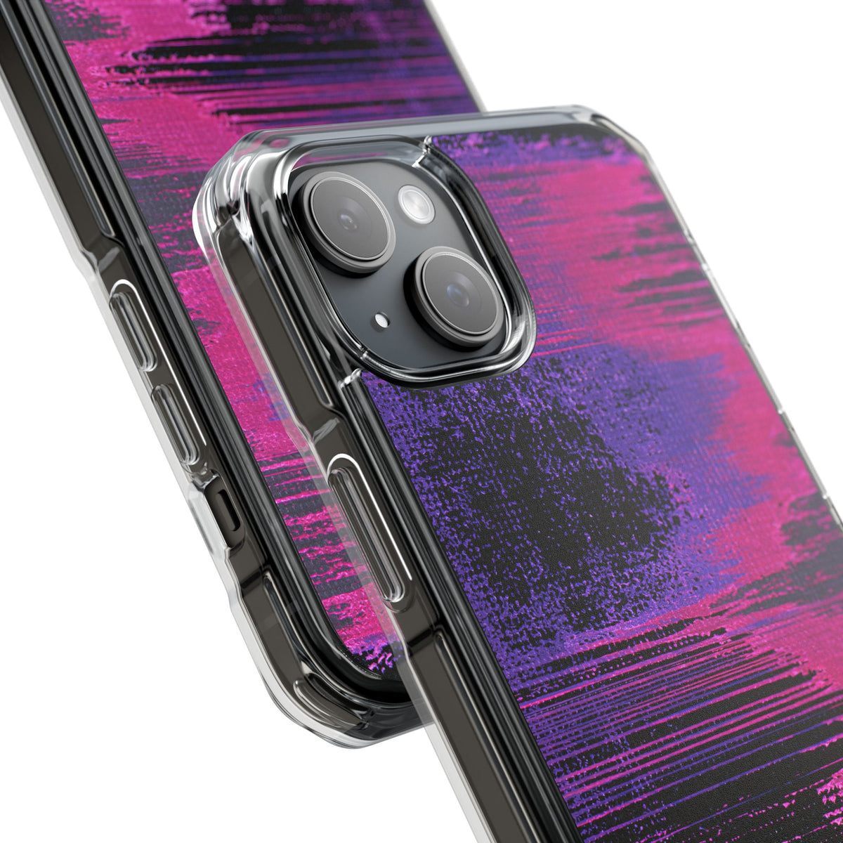 Neon Signal Shift · Clear Impact Magnetic Phone Case for iPhone · Purple