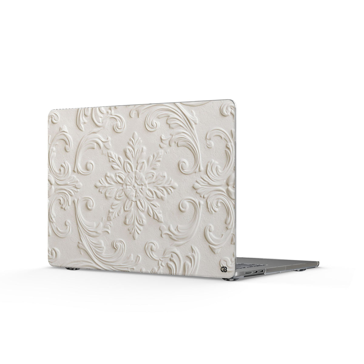 Sculpted Acanthus Relief · Clear Hard Case for MacBook · White