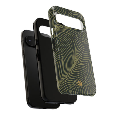 Green Tough Phone Case for Google Pixel - Dark Olive Plume