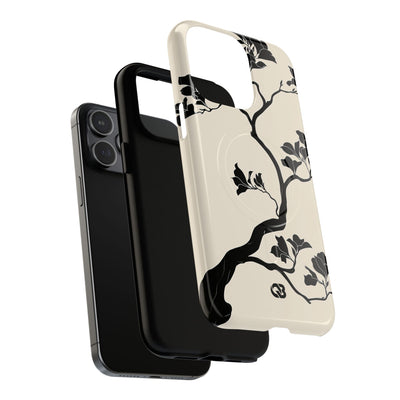 Beige Tough 2.0 Magsafe Phone Case for iPhone - Obsidian Bonsai Silhouette