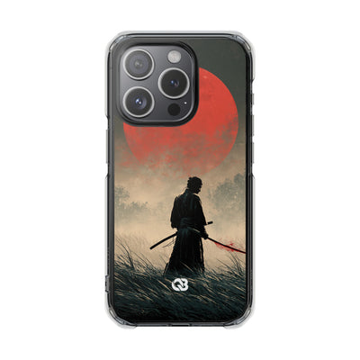 Crimson Moon Ronin · Clear Impact Magnetic Phone Case for iPhone · Red