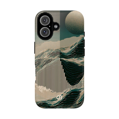 Green Tough Phone Case for iPhone - Lunar Moss Topography