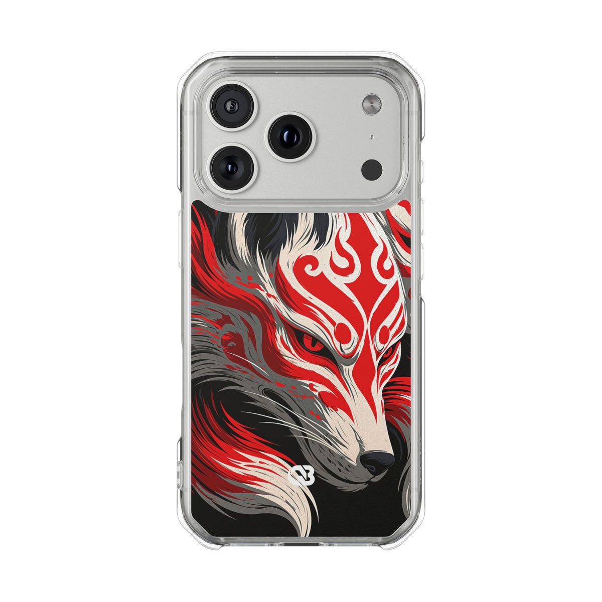 Crimson Kitsune Spirit · Clear Impact Magnetic Phone Case for iPhone · Red