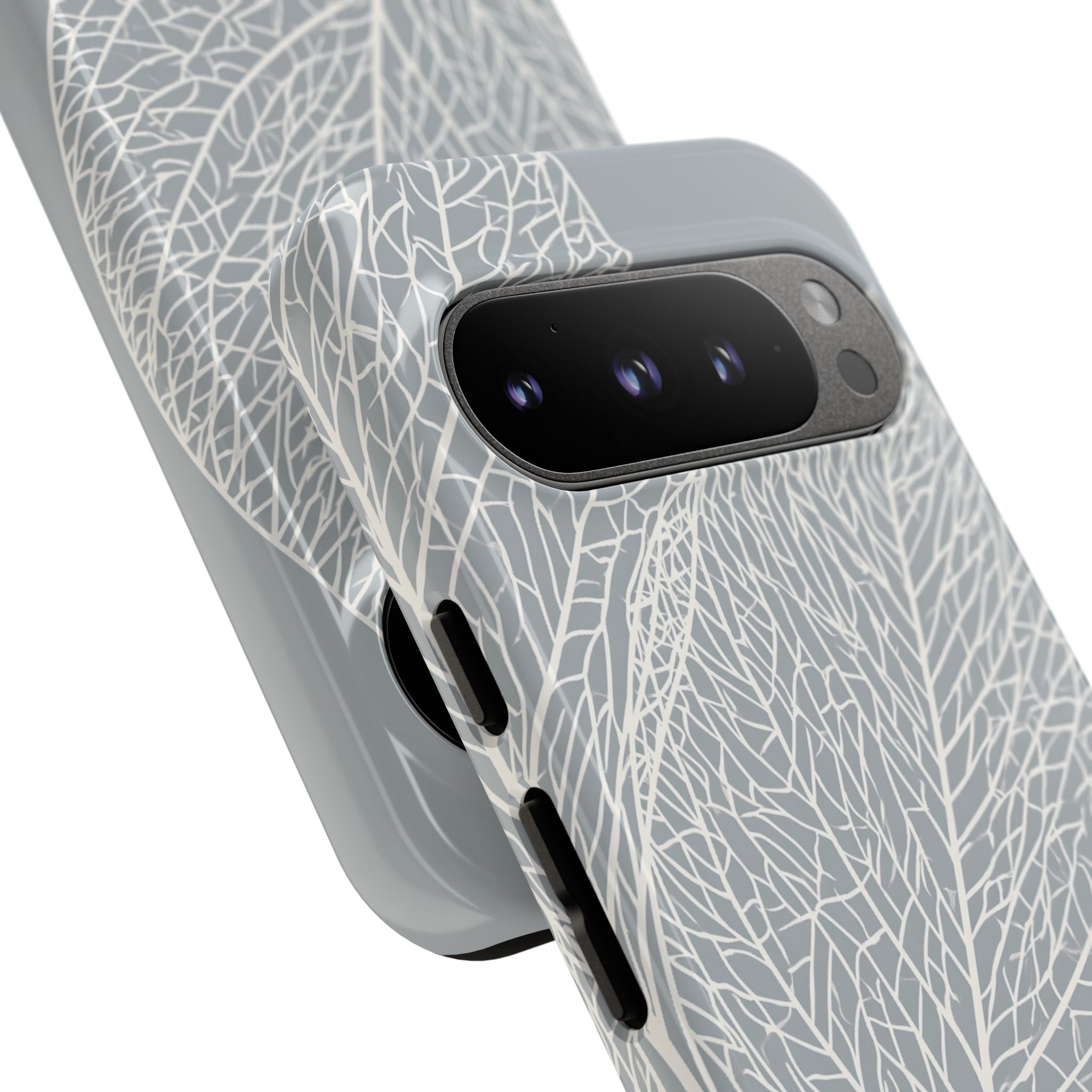 Grey Tough Phone Case for Google Pixel - Frosted Ash Veins