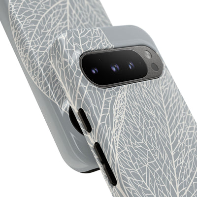 Grey Tough Phone Case for Google Pixel - Frosted Ash Veins