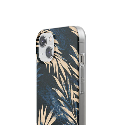 Blue Lite Phone Case for iPhone - Midnight Indigo Palm