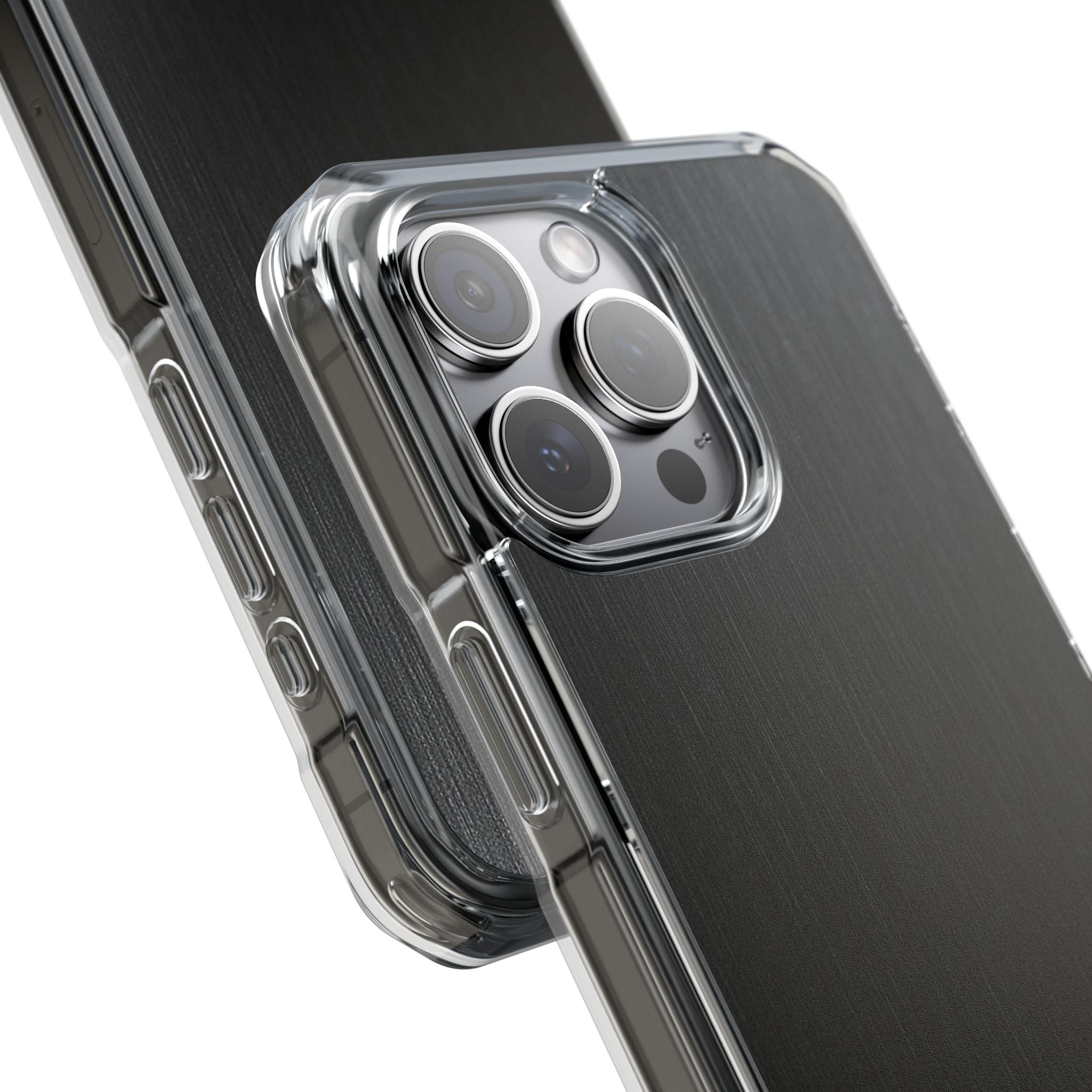 Black Impact MagSafe Phone Case for iPhone - Brushed Obsidian Slate