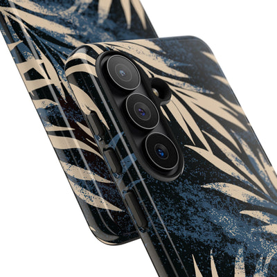 Blue Tough Phone Case for Samsung - Midnight Indigo Palm