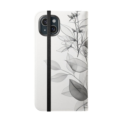 Silver Leaves - iPhone 15 Plus Case - Wallet