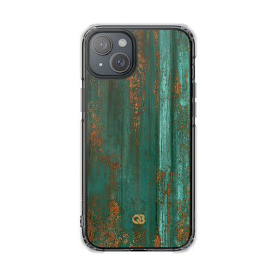 Teal Impact MagSafe Phone Case for iPhone - Verdigris Copper Siding