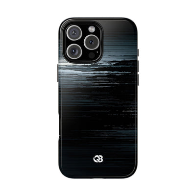 Black Tough Phone Case for iPhone - Frozen Signal Glitch
