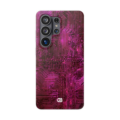 Magenta Circuit Trace · Lite Phone Case for Samsung · Pink