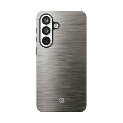 Grey Tough Phone Case for Samsung - Brushed Industrial Steel