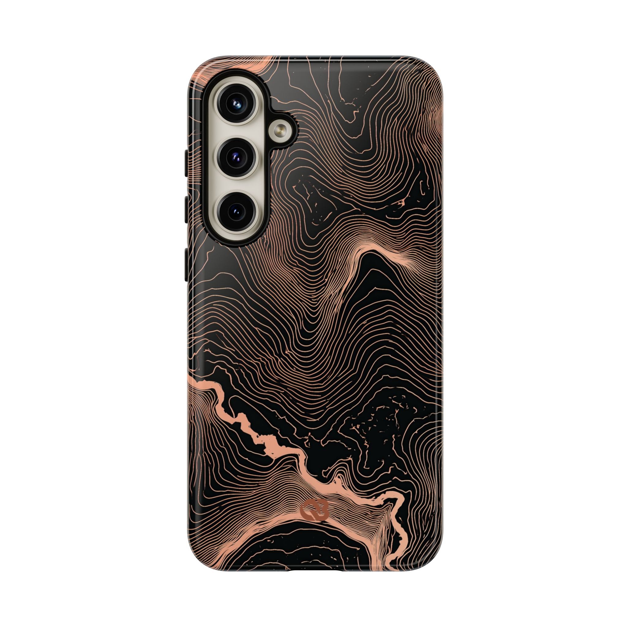 Orange Tough Phone Case for Samsung - Salmon Ridge Topo