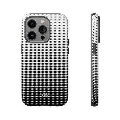 Black Tough Phone Case for iPhone - Obsidian Halftone Flux