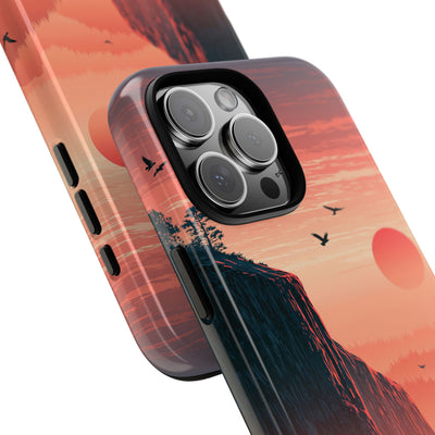 Orange Tough Phone Case for iPhone - Crimson Ridge Flight