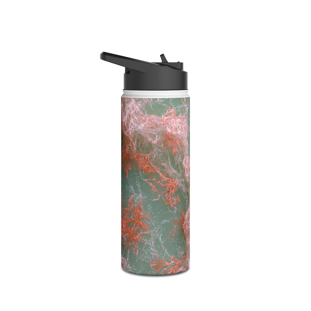 Coral Pixel Matrix · Insulated Water Bottle · Green