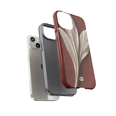 Carved Ivory Plume · Tough Phone Case for iPhone · Red