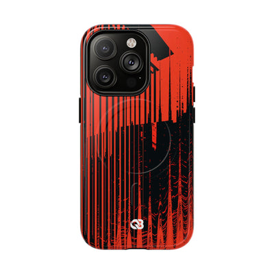 Red Tough 2.0 Magsafe Phone Case for iPhone - Crimson Brutalist Distortion