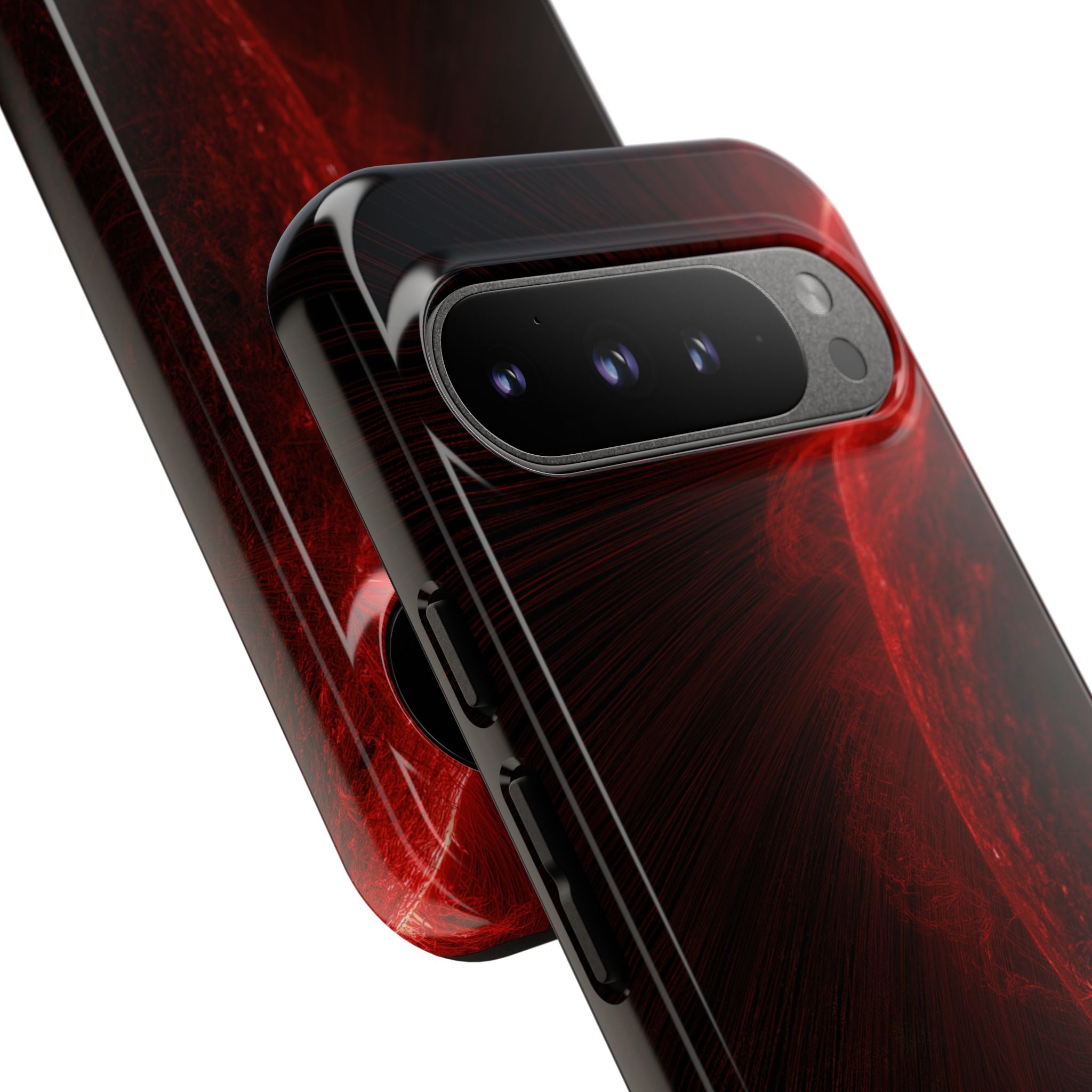 Red Tough Phone Case for Google Pixel - Solar Crimson Flare