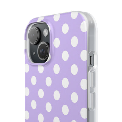 Lavender Polka Grid · Soft Phone Case for iPhone