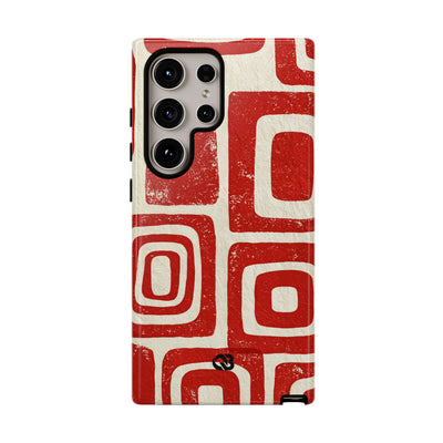 Vermilion Block Motif · Tough Phone Case for Samsung · Red