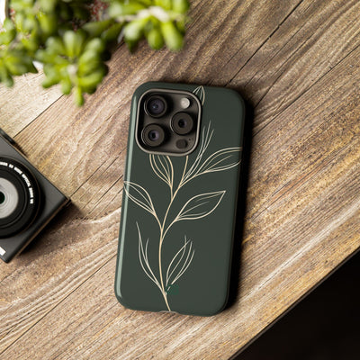 Green Tough Phone Case for iPhone - Deep Moss Willow