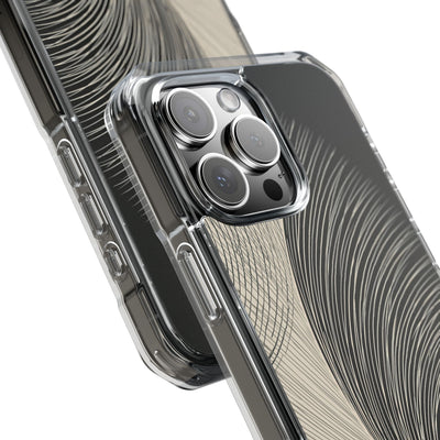 Beige Impact MagSafe Phone Case for iPhone - Obsidian Cream Plume