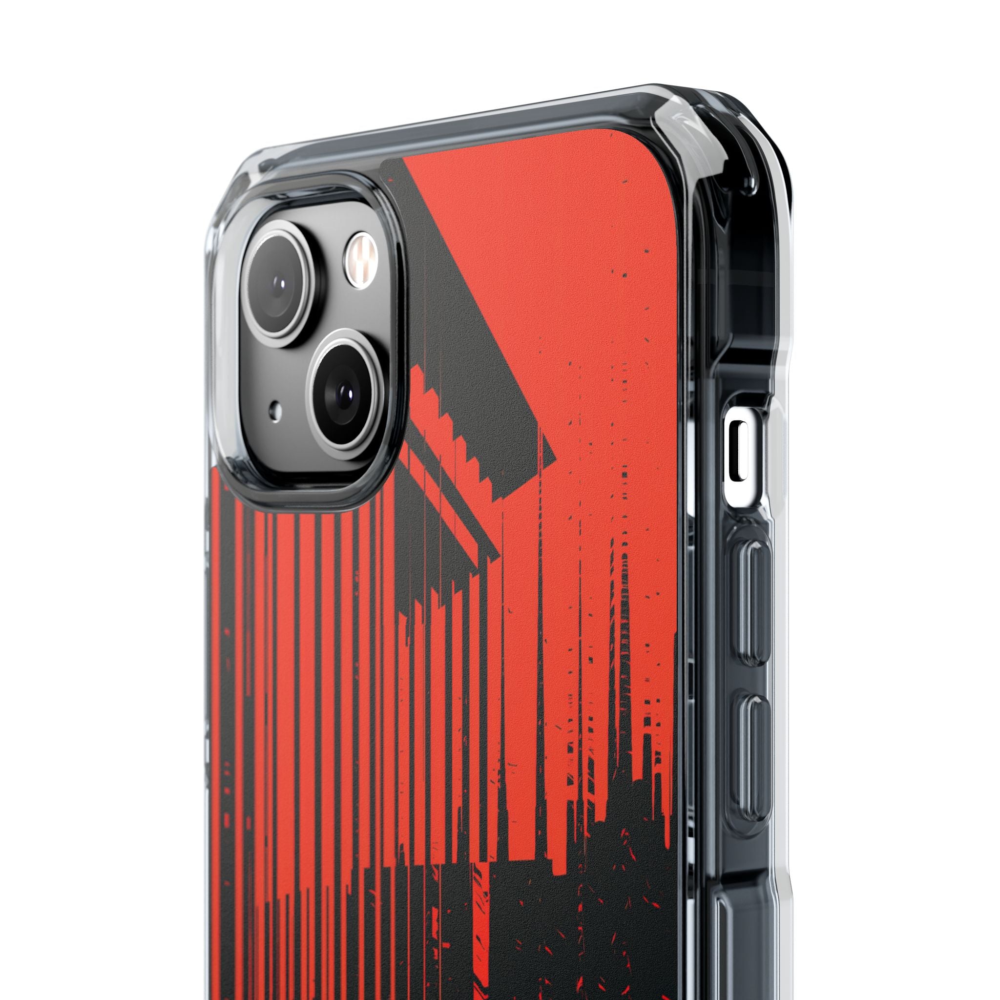 Red Impact MagSafe Phone Case for iPhone - Crimson Brutalist Distortion