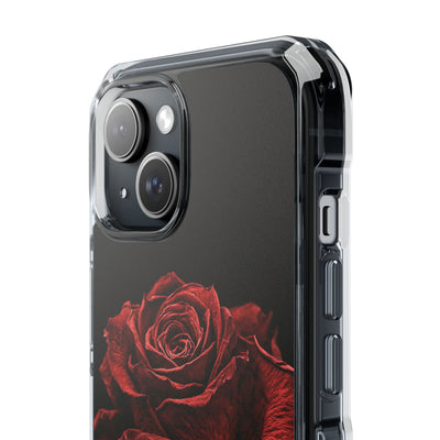 Crimson Noir Rose · Clear Impact Magnetic Phone Case for iPhone ·  Black