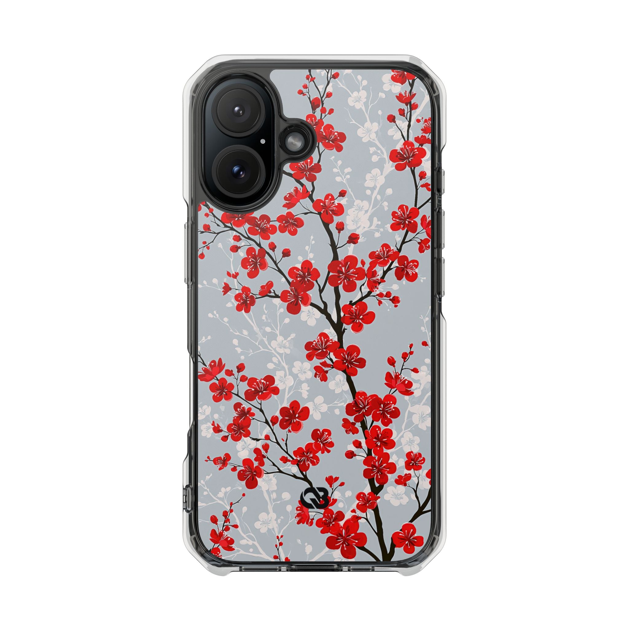 Grey Impact MagSafe Phone Case for iPhone - Crimson Sakura Slate