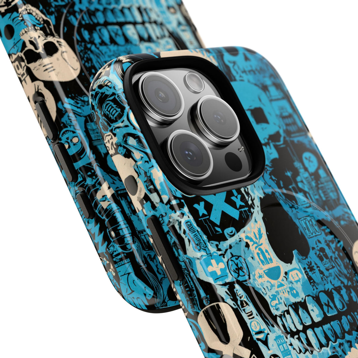 Electric Skull Graffiti · Tough 2.0 Magnetic Phone Case for iPhone · Blue